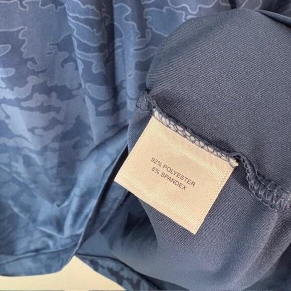 Peter Millar Polo Shirt Mens Large Blue Camo Summer Comfort Golf Performance - Picture 5 of 8